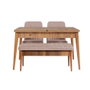 Hanah Home Vina 0900 Walnut Stone Juego de Comedor Extensible